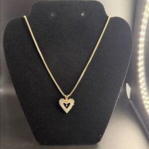 Gold Heart Pendant Necklace - Women's Jewelry